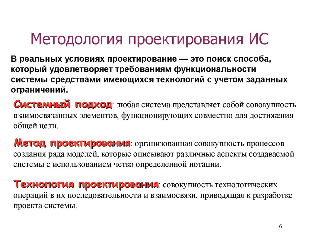 Реальное условие. Методология проектирования. Методологии проектирования ИС. Основные методы проектирования ИС. Методики проектирования информационных систем.