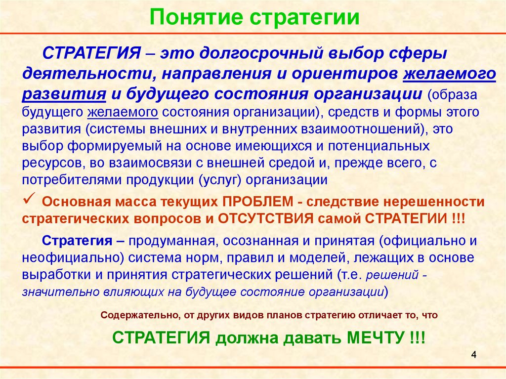 Концепция стратегии