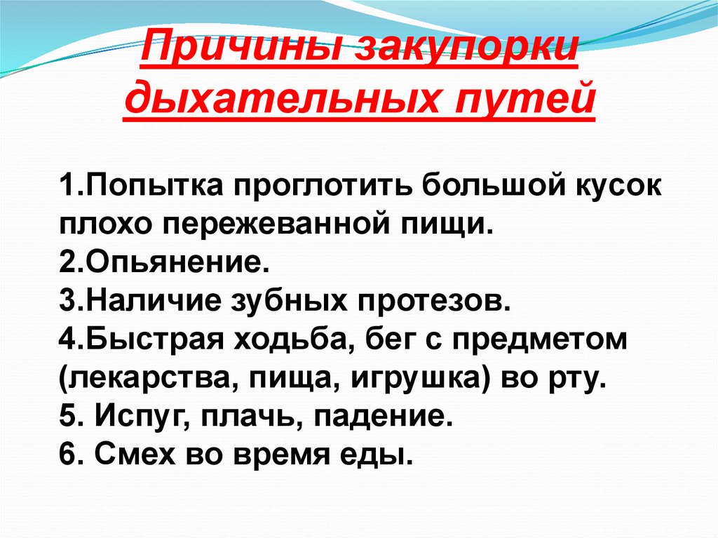 Признаки обструкции дыхательных путей схема полная и частичная