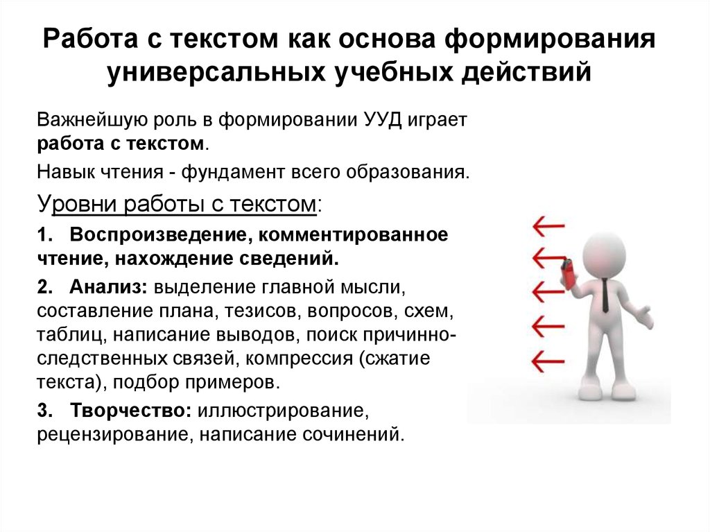 Важную роль в создании. Работа с текстом. Умения работы с текстом. Навыки работы с текстом. Формирование умений работы с текстом.