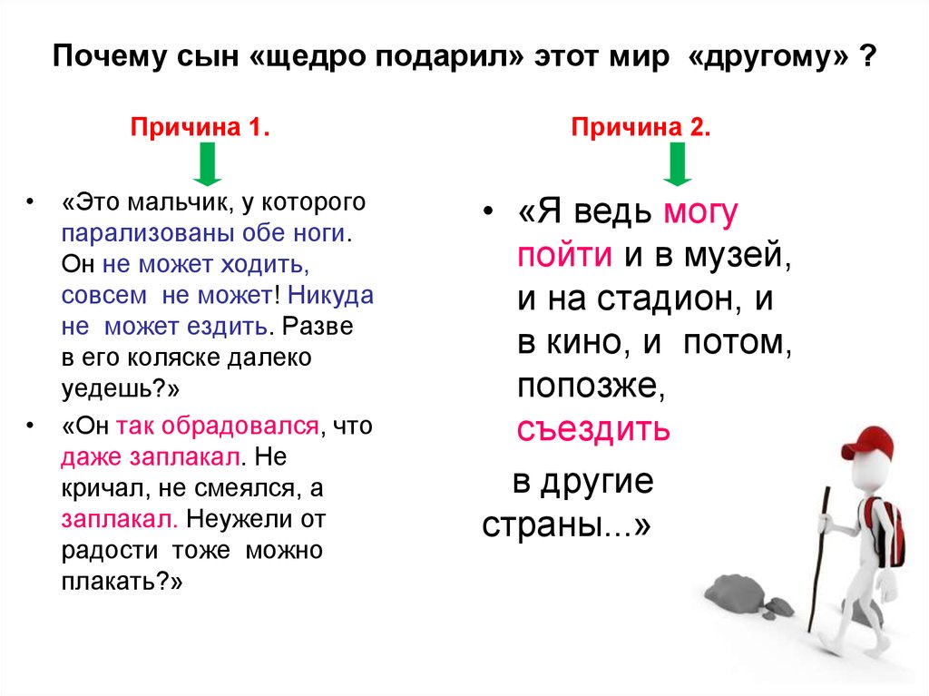 Причина сын. Обеих ног предложение.