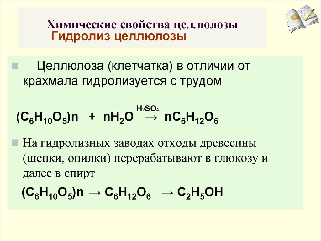 Химические свойства целлюлозы