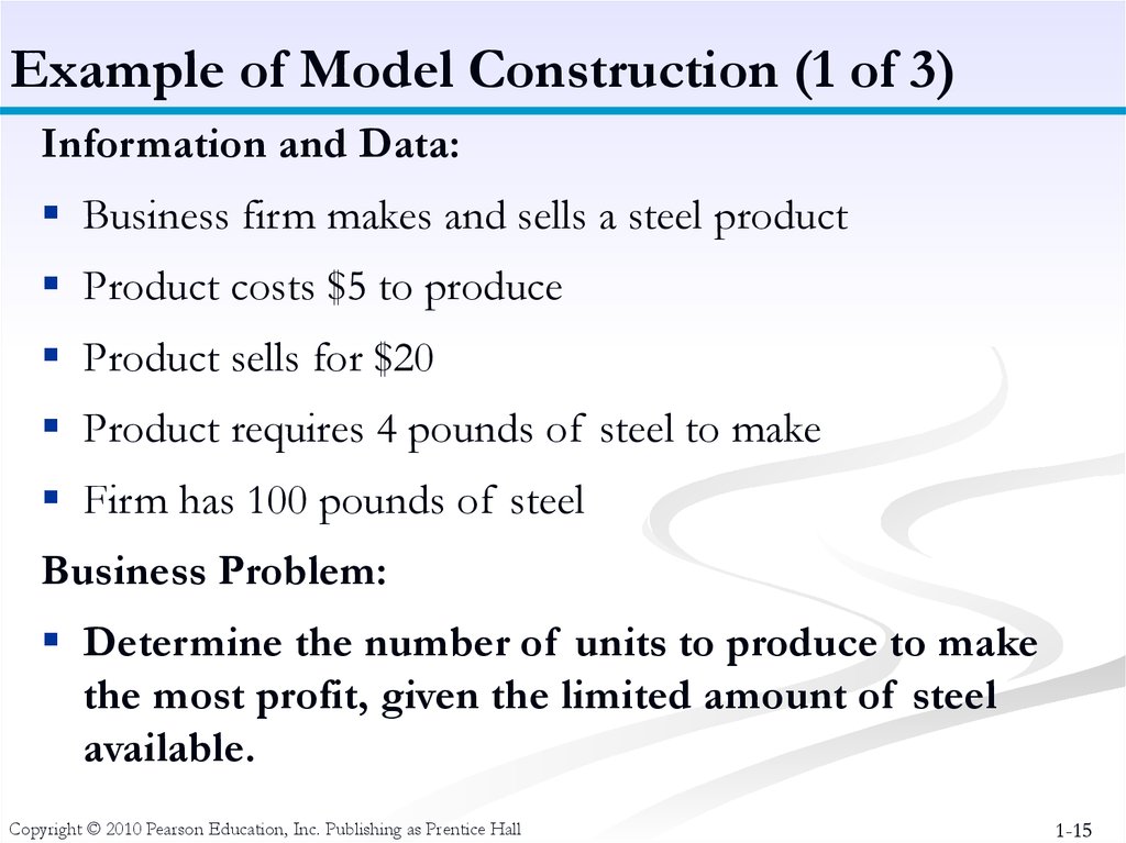 Example of Model Construction (1 of 3)
