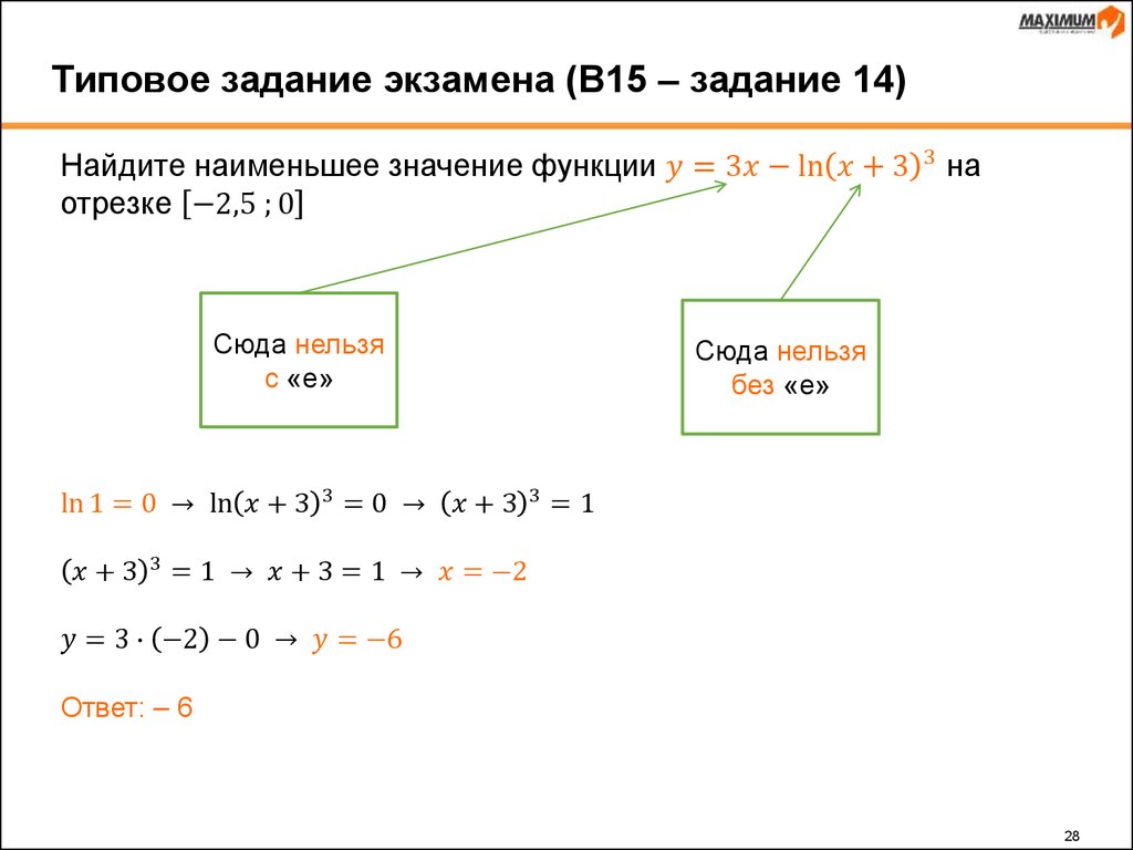 Задача экзамена