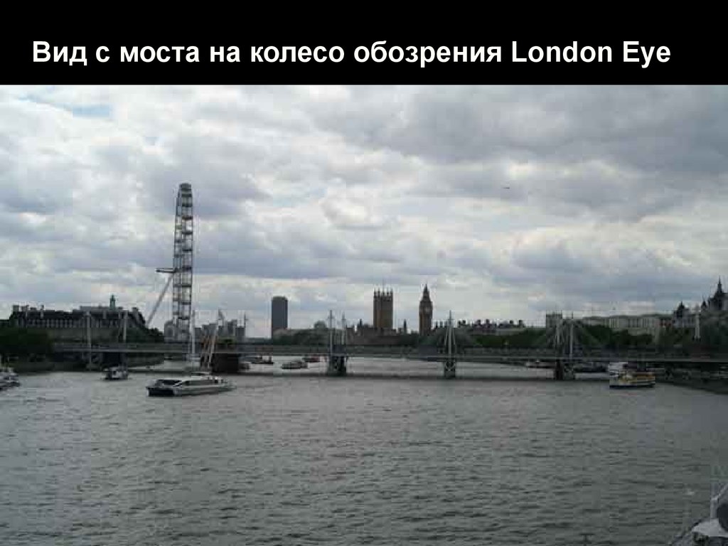 Вид с моста на колесо обозрения London Eye