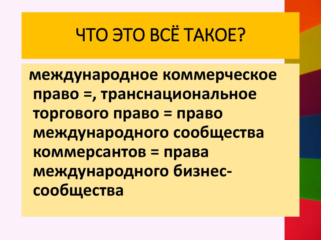 Коммерческое право это