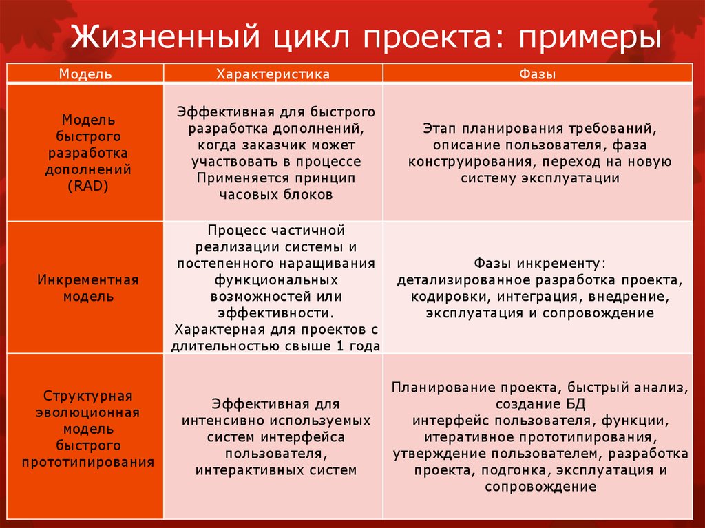 Жизненный цикл проекта на примере проекта