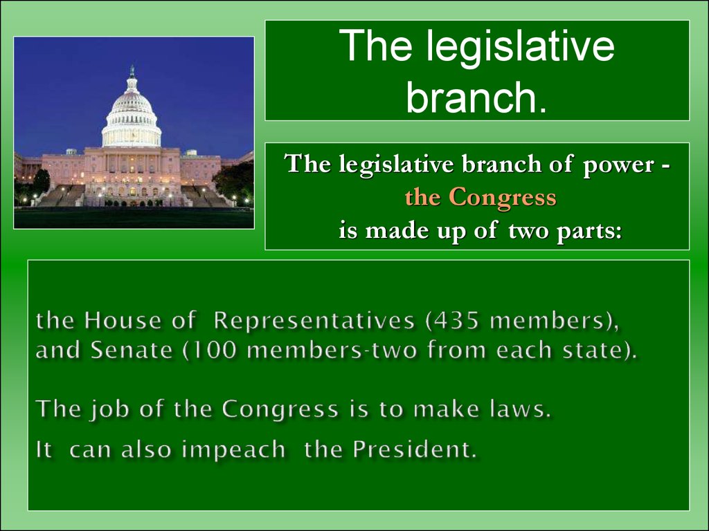 Who is the head of government. The political System of the United Kingdom. Legislative Power in the uk. The Congress of the United States is a Legislative Branch. Political System of the Russian Federation.