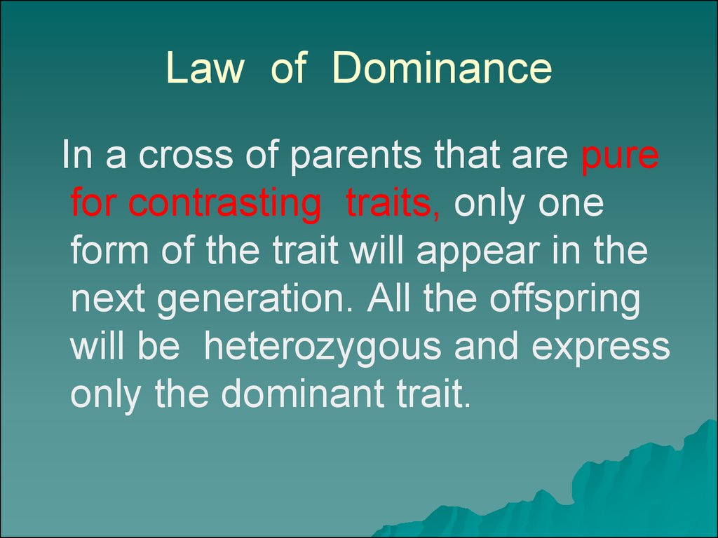 principle of dominance in a sentence