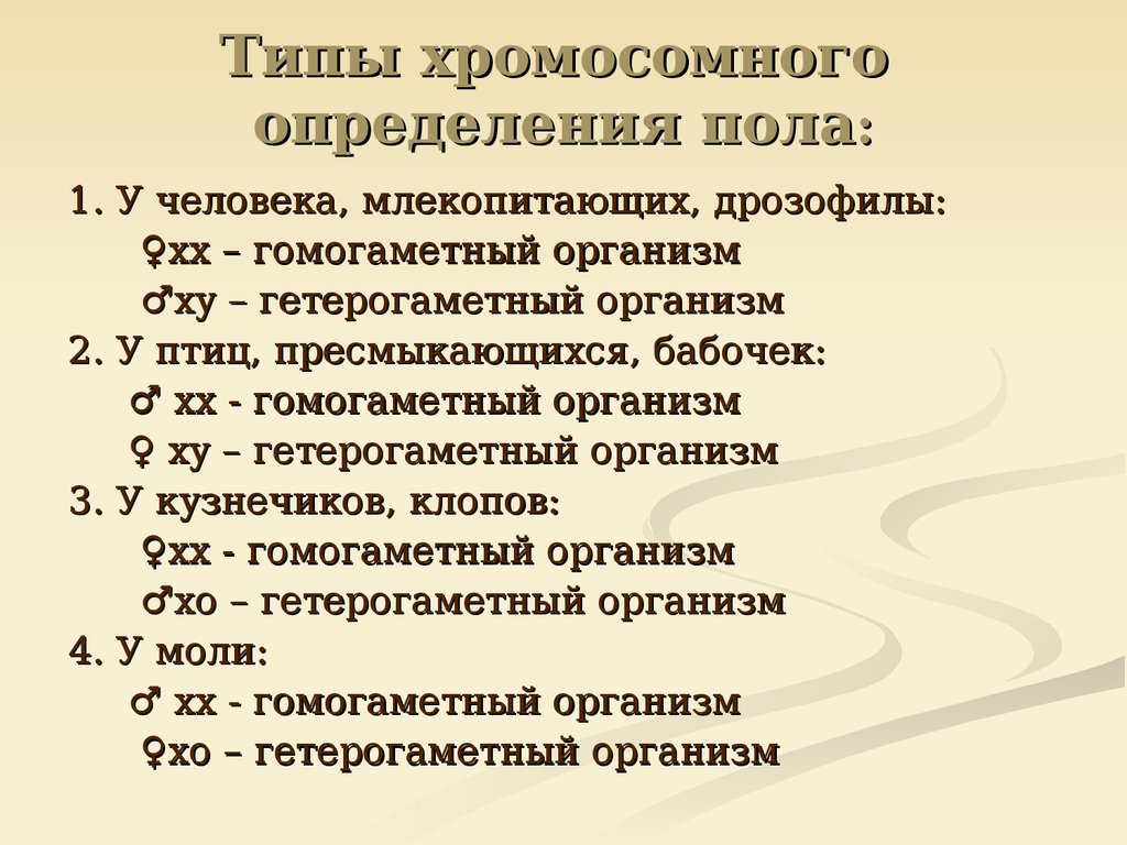 Хромосомное определение пола презентация 10 класс