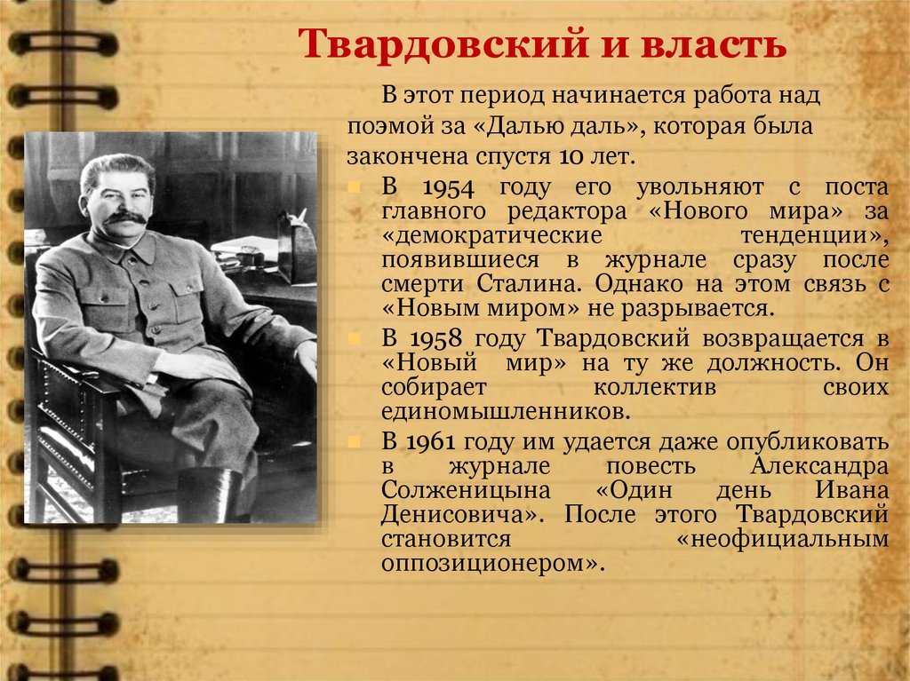 Интересные факты из биографии твардовского