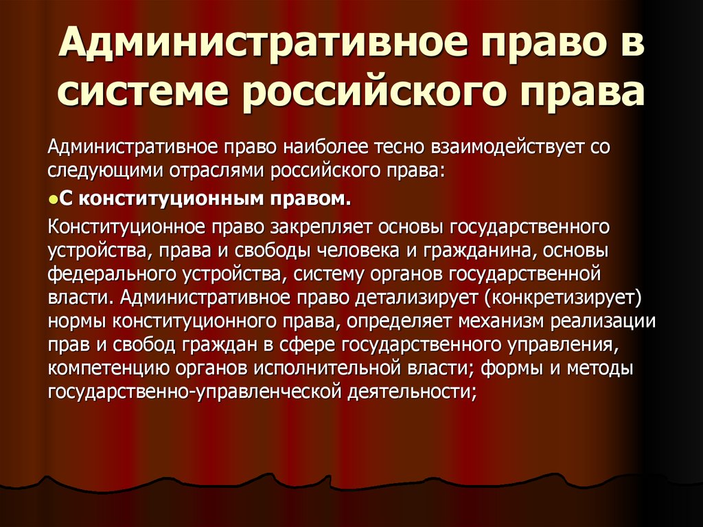 Административное право как отрасль российского права план