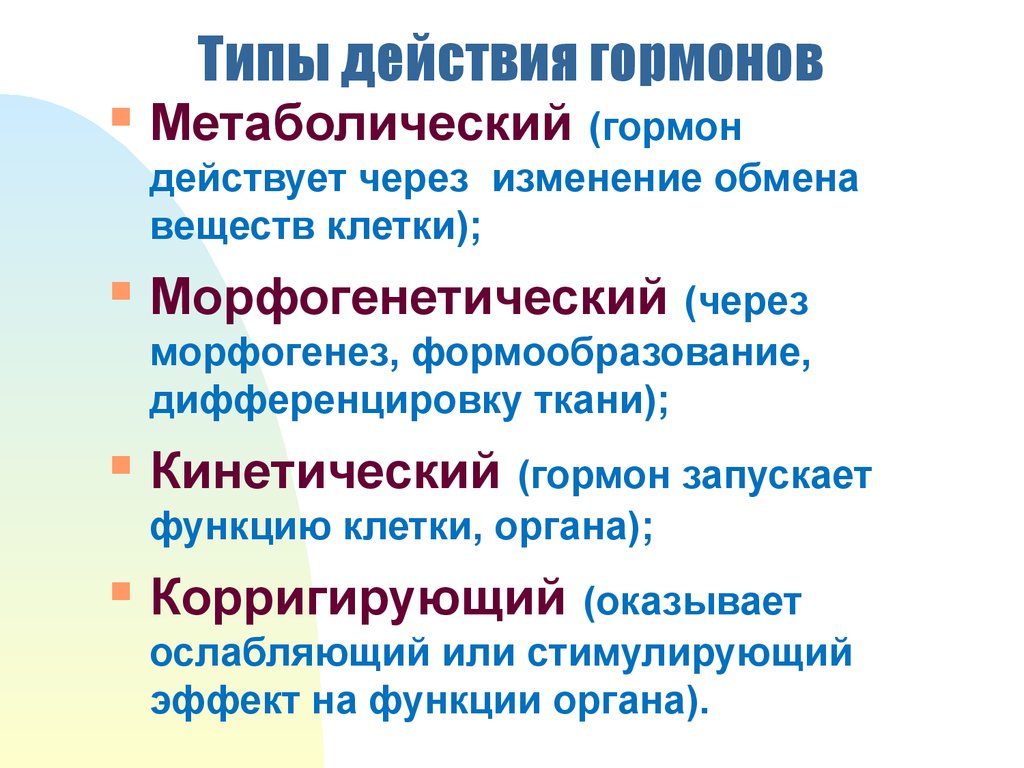 Типы действий