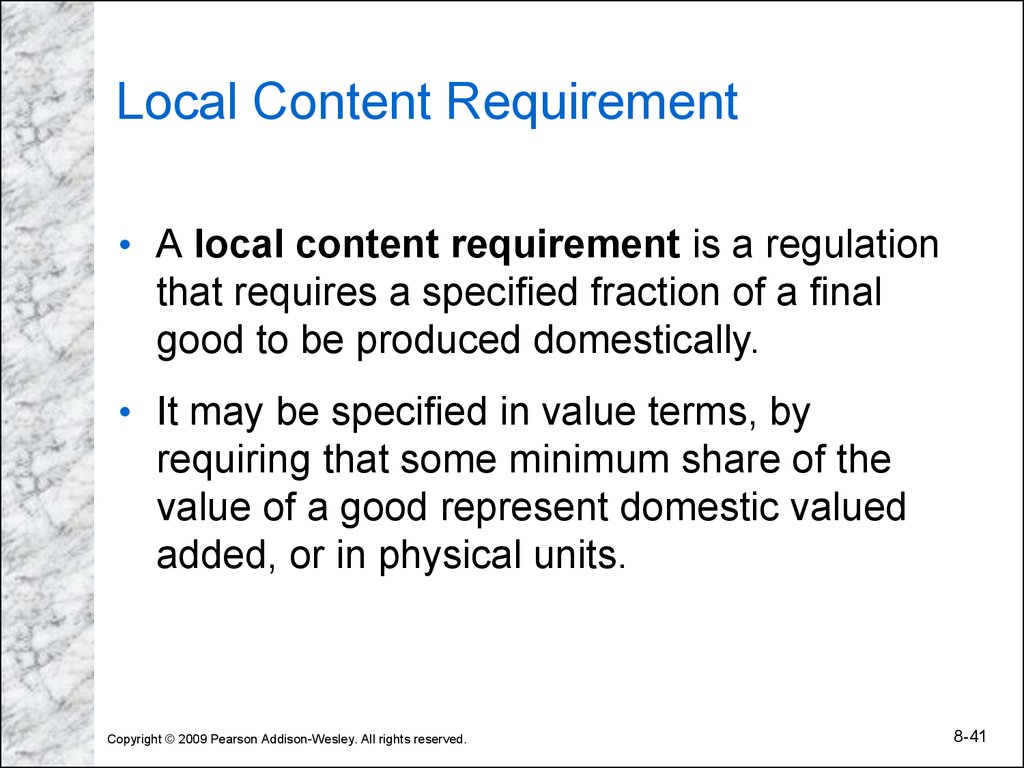 Local Content Requirement