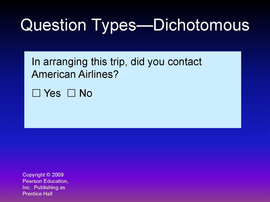 Question Types—Dichotomous