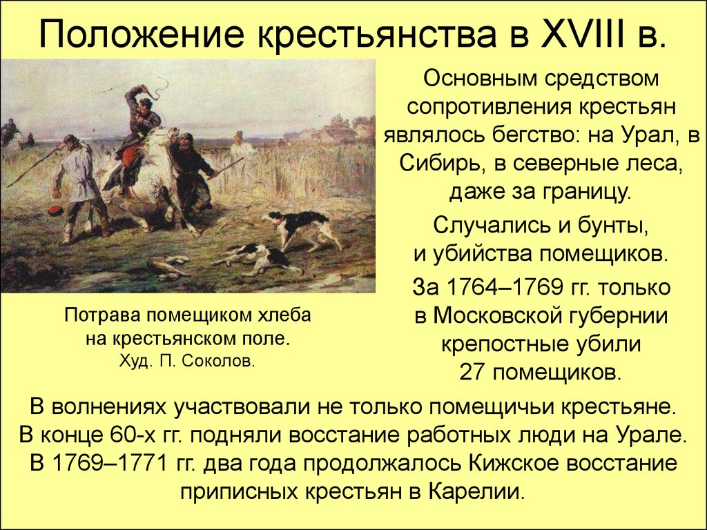 А с пушкин называет крестьян. Положение крестьянства. Бегство крестьян. Полржкние кретьянмтвп. Положения крестьян в XVIII.