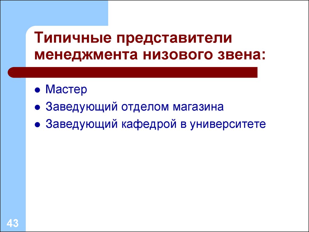 Представители менеджмент