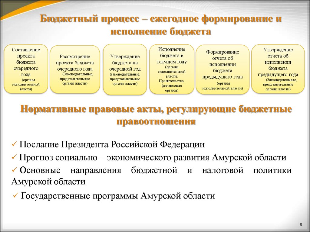 Представление проекта бюджета в представительный орган власти