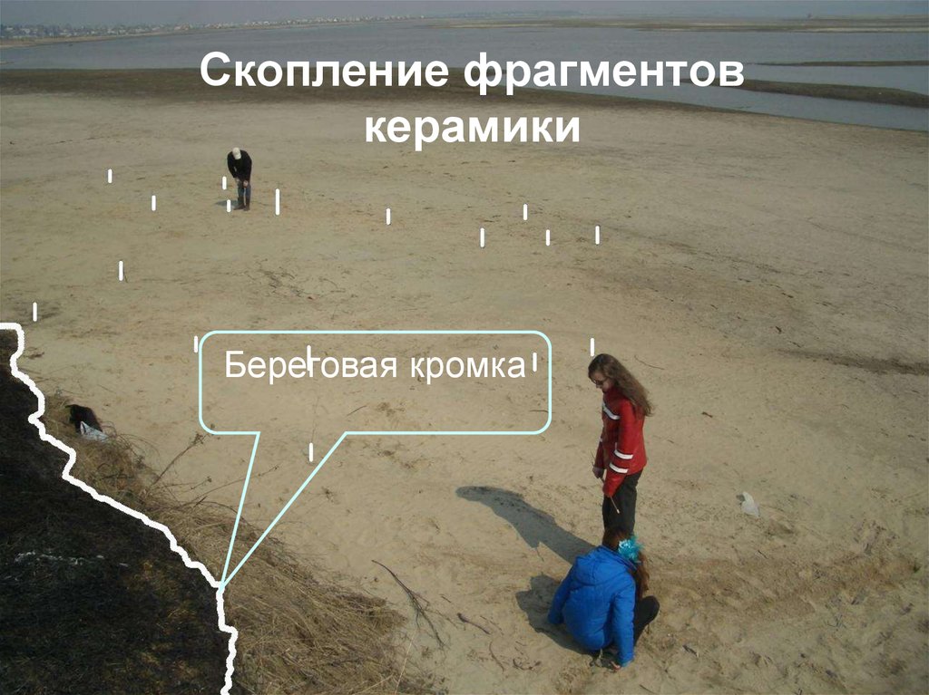 Скопление фрагментов керамики