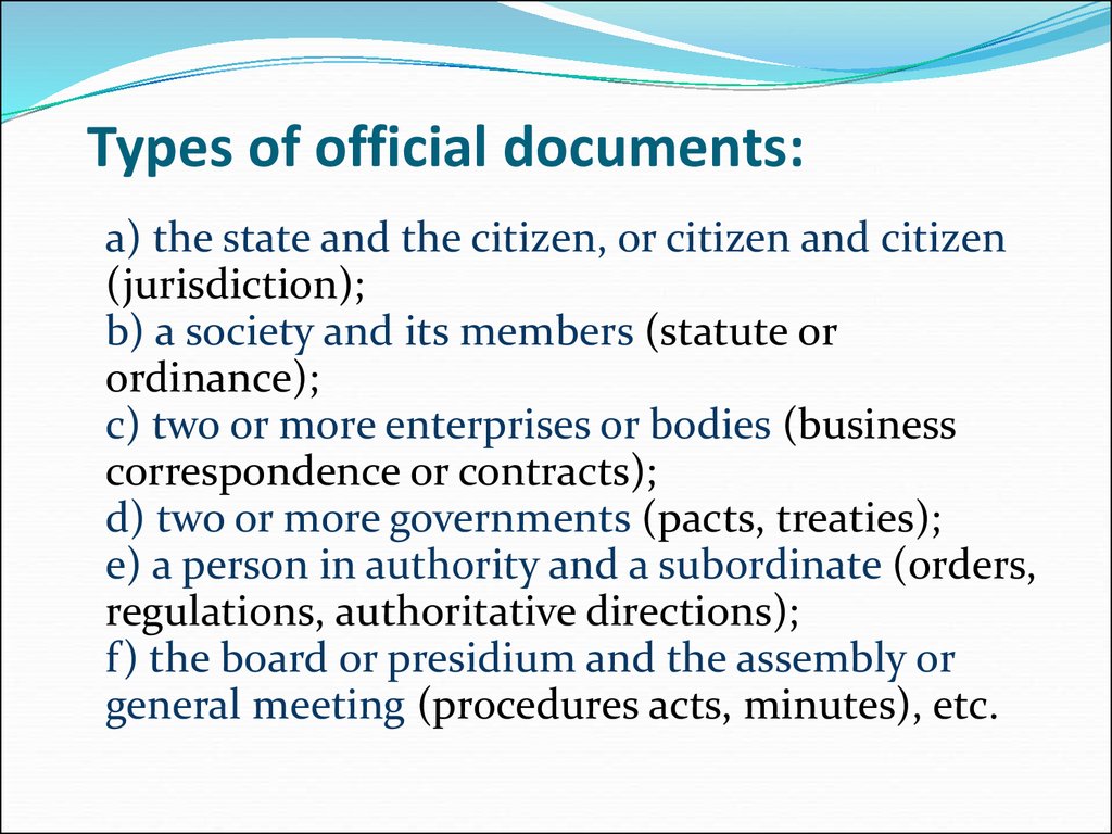 types of legal documents