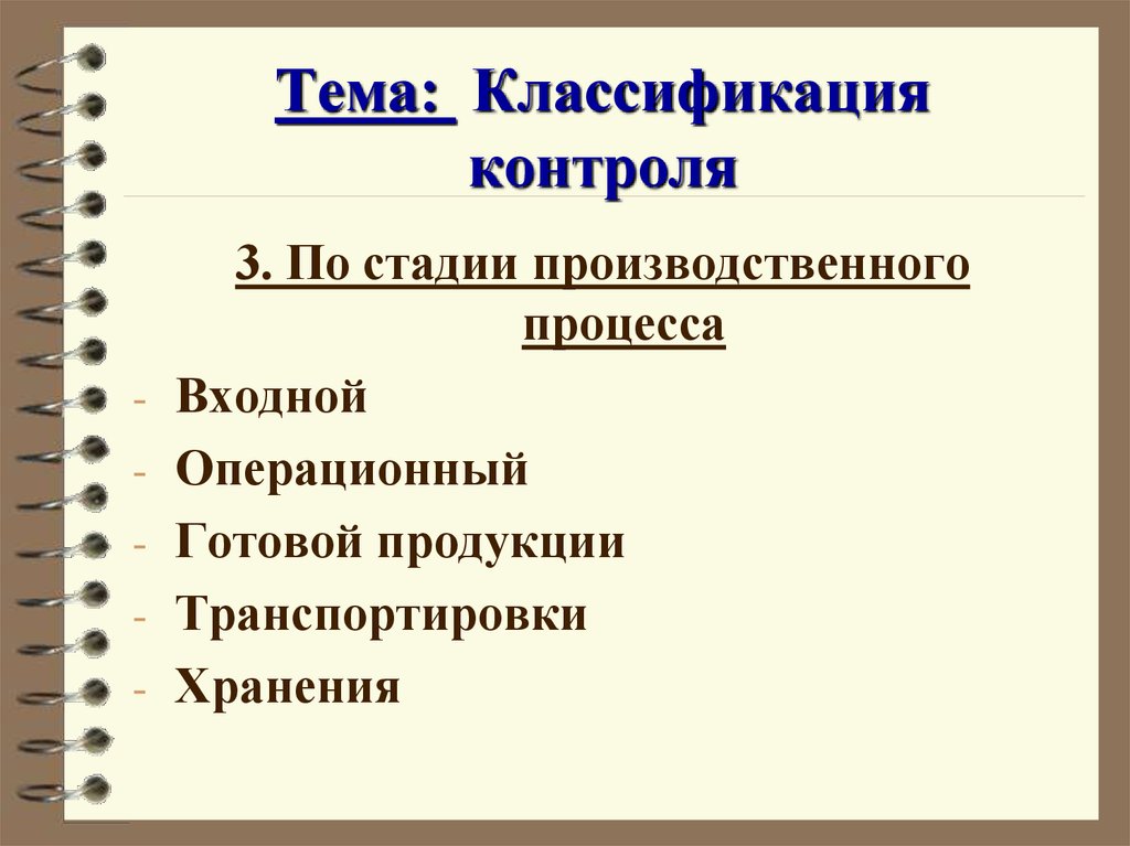 Классификация контроля