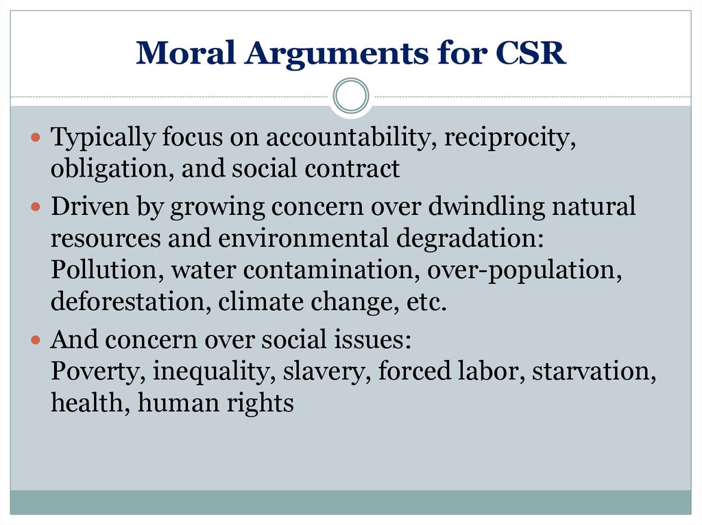 Moral Arguments for CSR