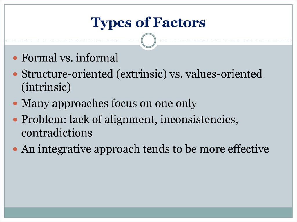 Types of Factors