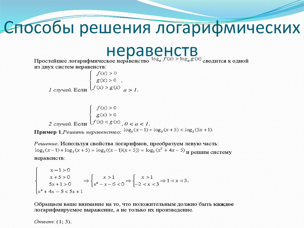 Уравнения и неравенства. Принципы решений неравенств с логарифмами. Алгоритм решения логарифмических неравенств. Алгоритм решения неравенств с логарифмами. Метод оценки логарифмических неравенств.