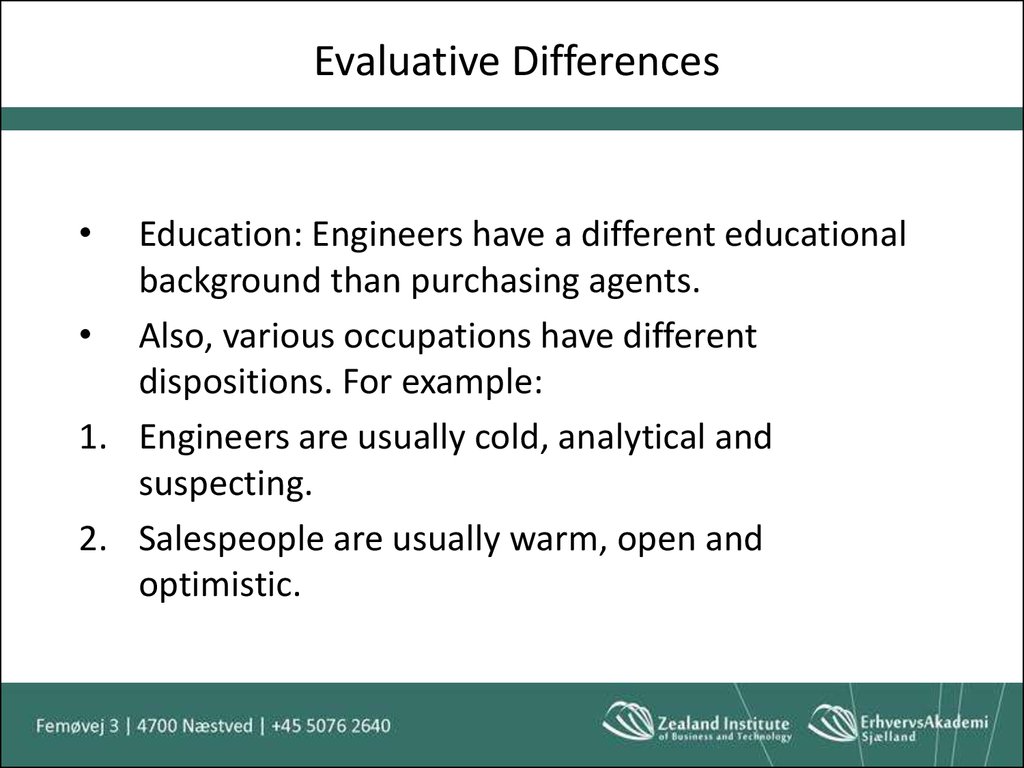 Evaluative Differences