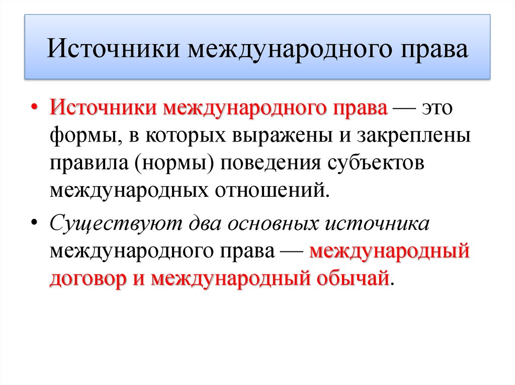 Источники международного права презентация