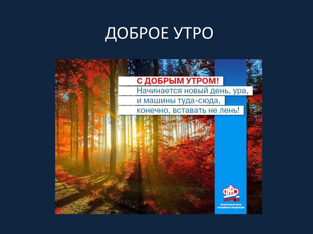 ДОБРОЕ УТРО