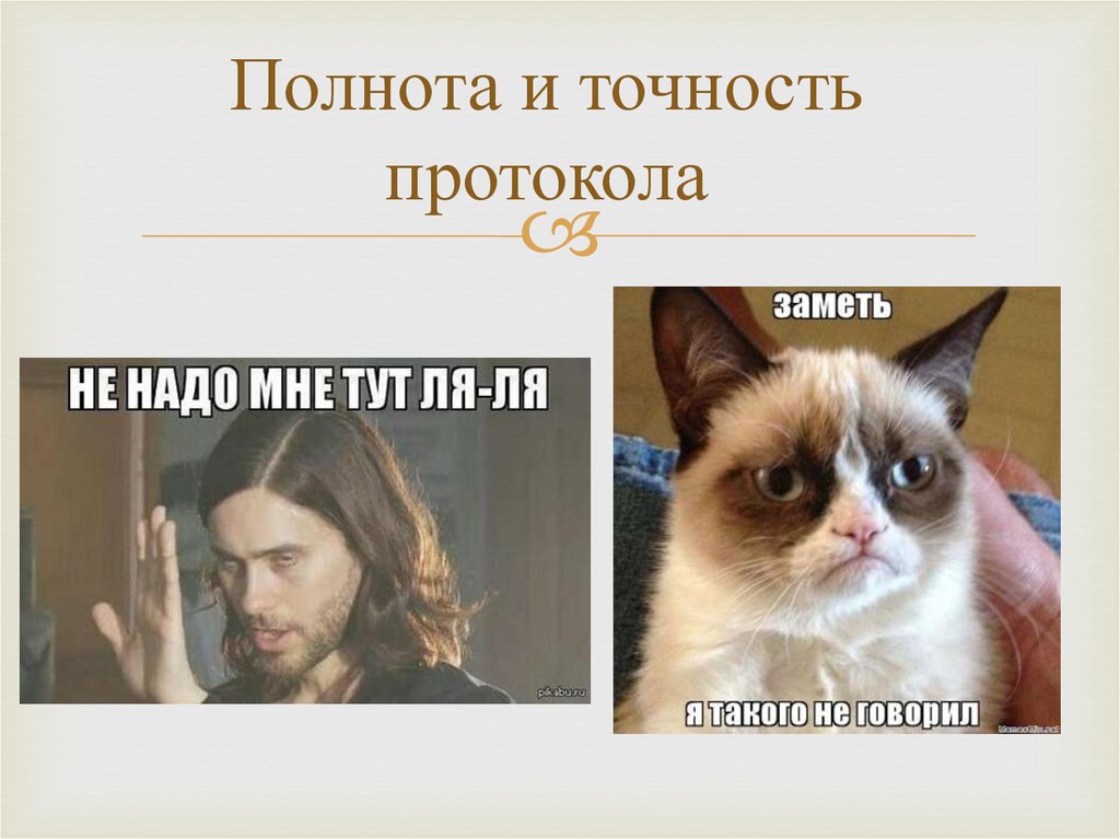 Полнота и точность протокола