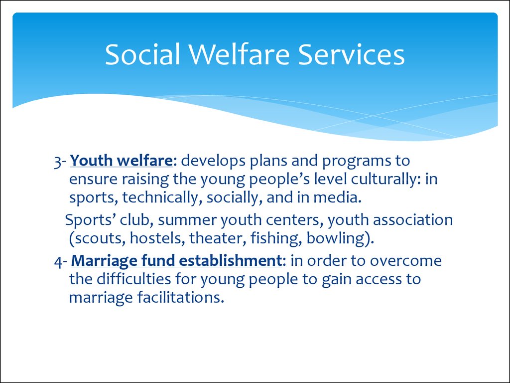 Social Welfare Services
