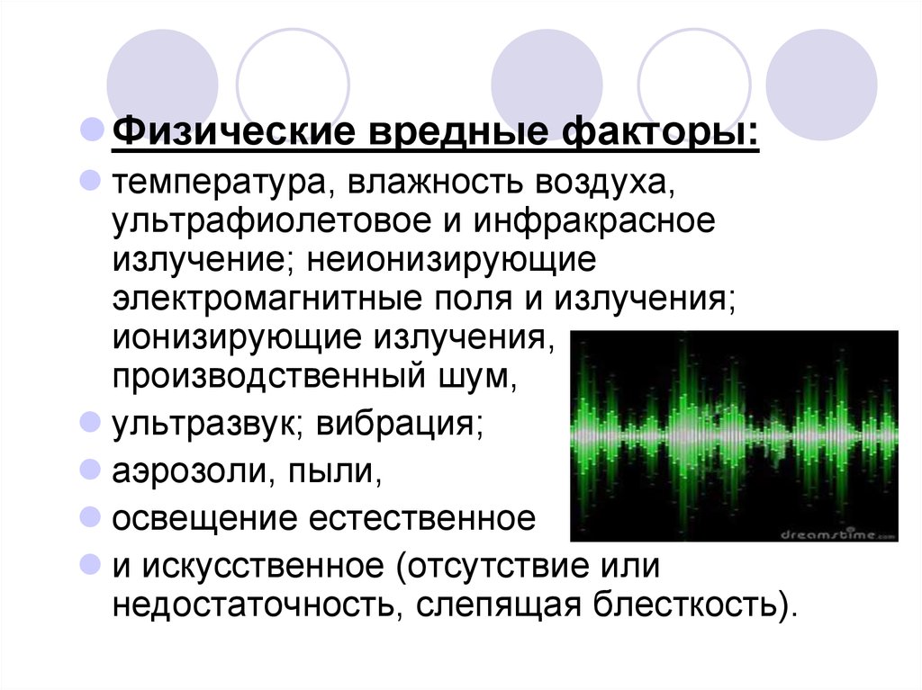 Температура радиации. Физические факторы температура. Вредные факторы излучений. Ионизирующее и ультрафиолетовое излучение. Излучение ультразвука.