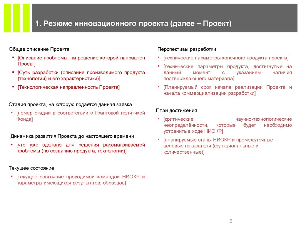 1 резюме проекта