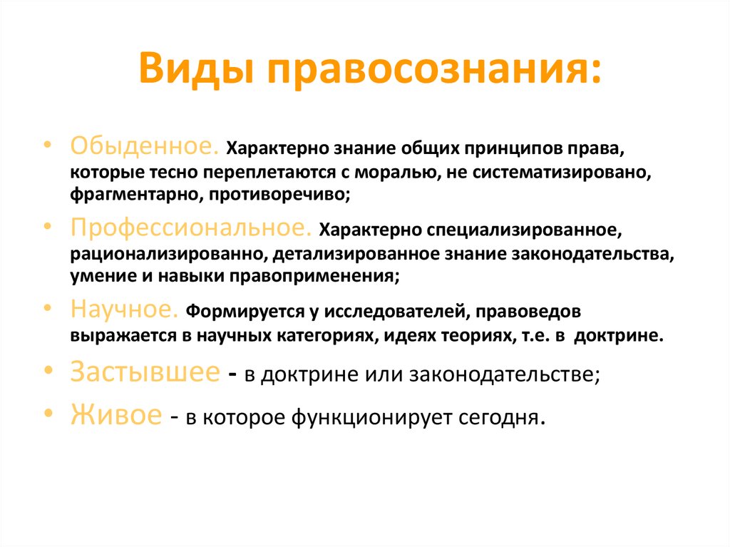 Правосознание предполагает составьте схему