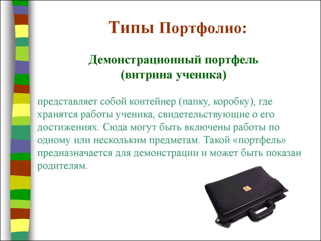 Презентация виды портфолио