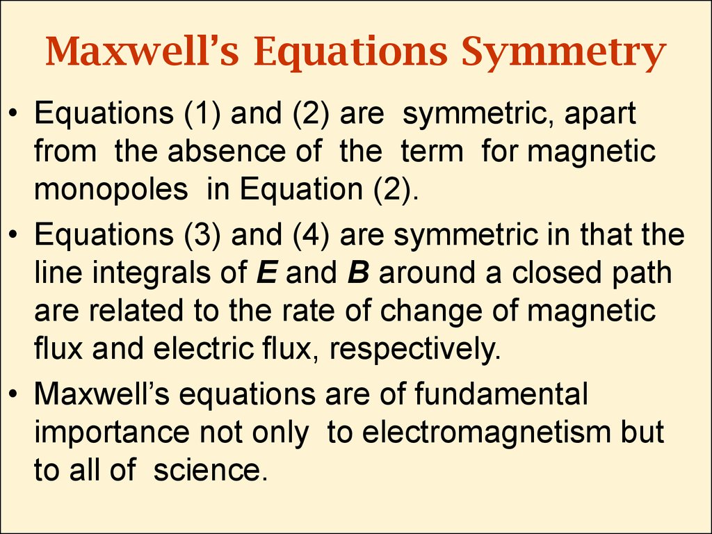 Maxwell’s Equations Symmetry