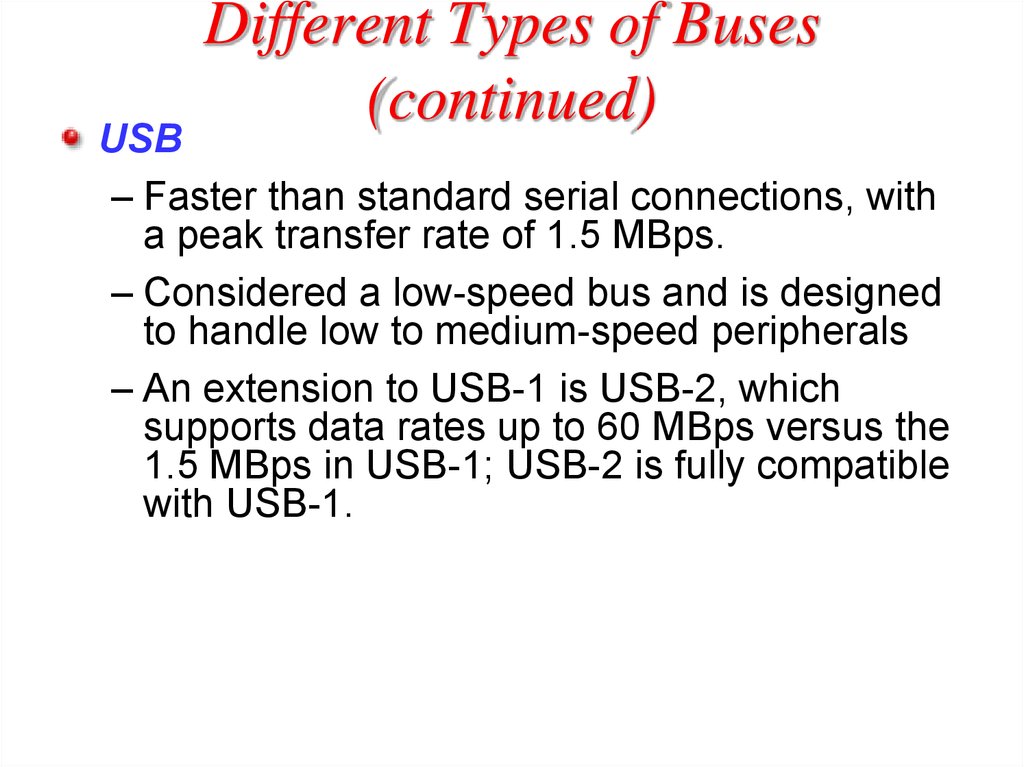 Different Types of Buses (continued)