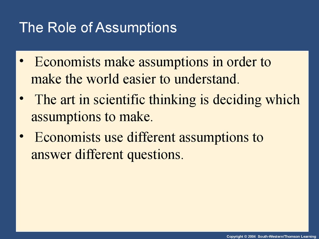 The Role of Assumptions