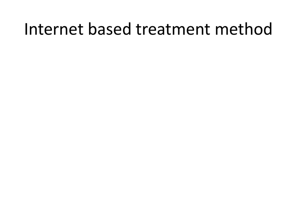 Internet based treatment method