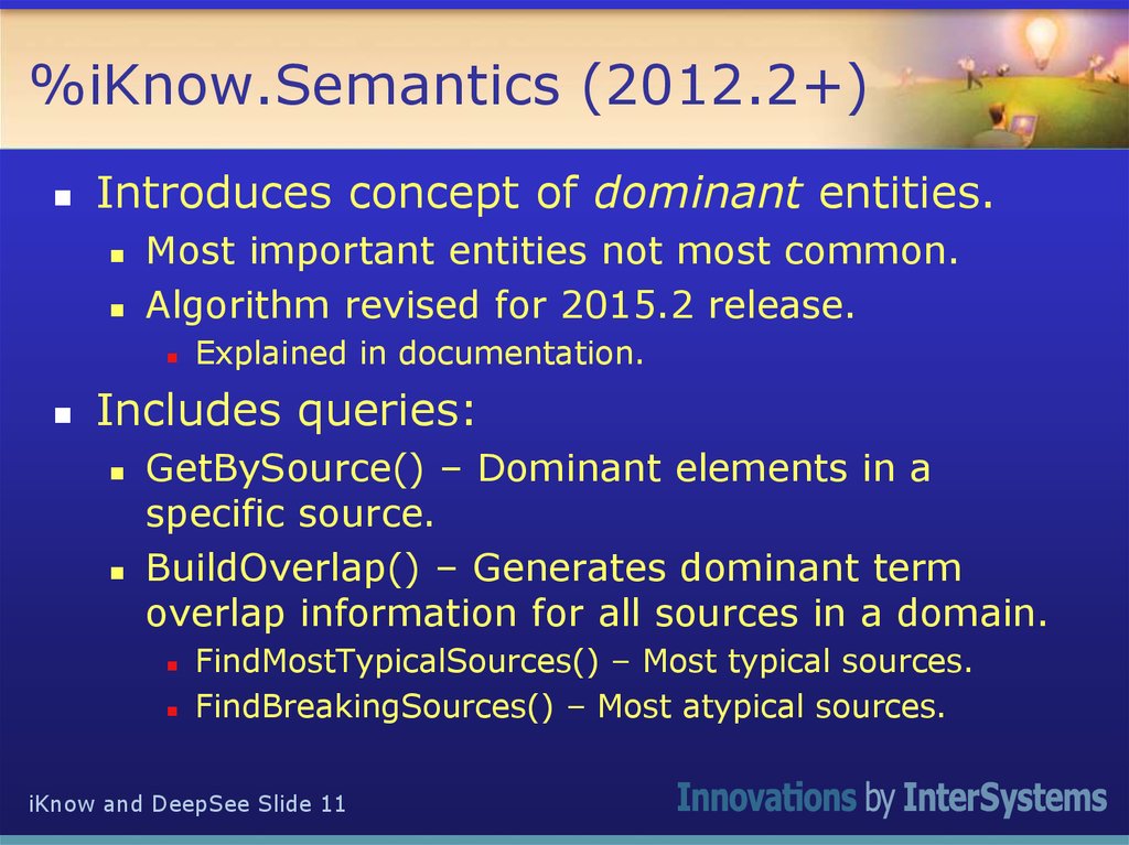 %iKnow.Semantics (2012.2+)