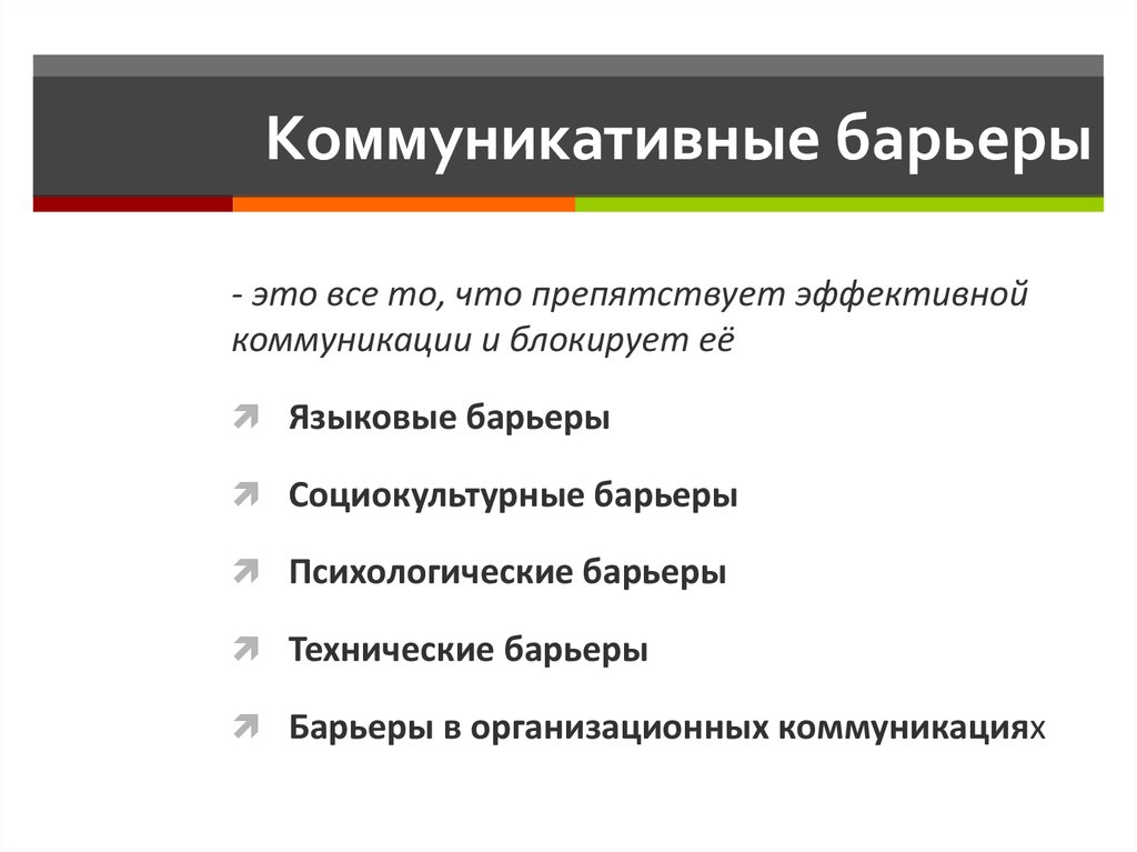 Барьеры в деловом общении презентация