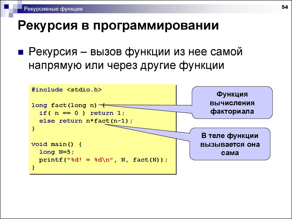 Функции в си