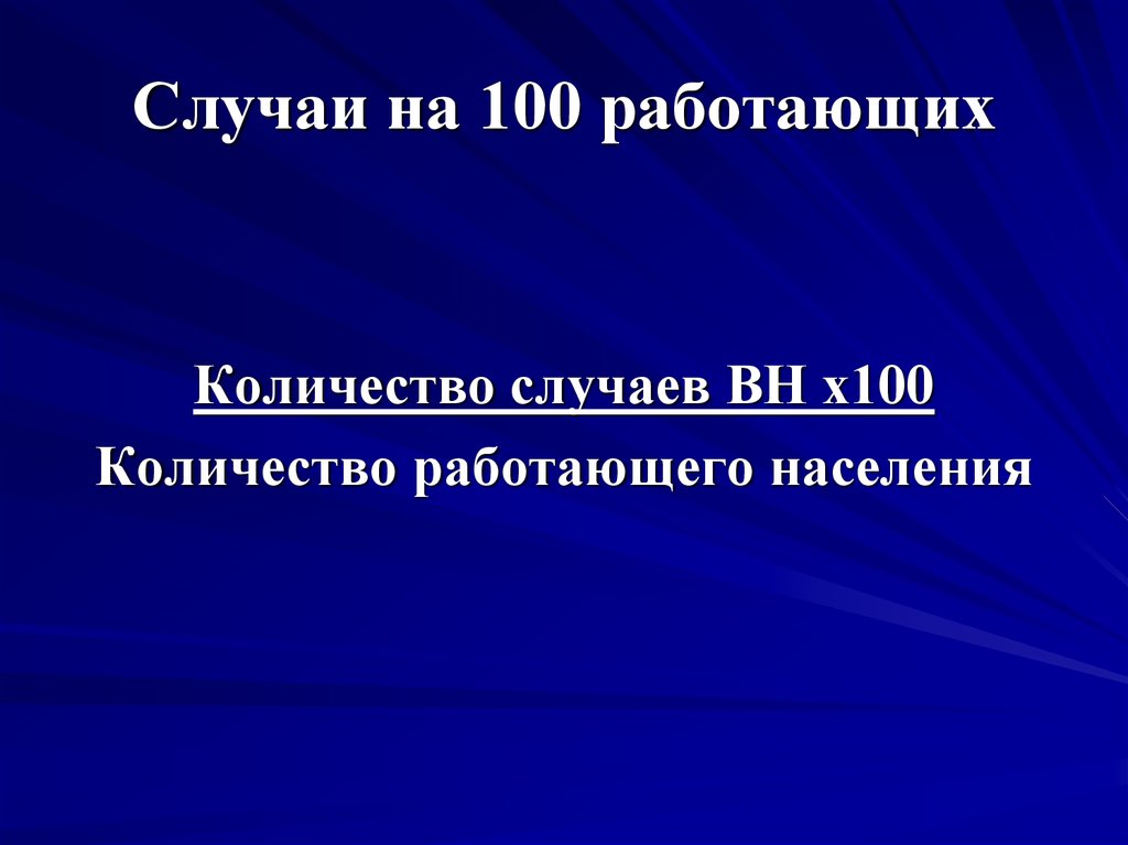 Число случаев на 100 работающих