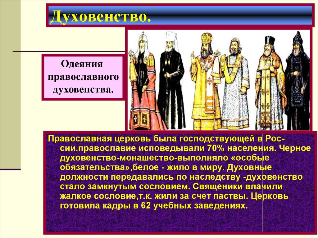 Все служители церкви составляли особую группу населения. Духовенство. Сословие духовенство. Представители духовенства. Сословия духовенство дворянство.