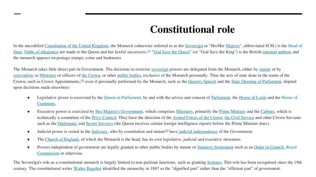 Constitutional role