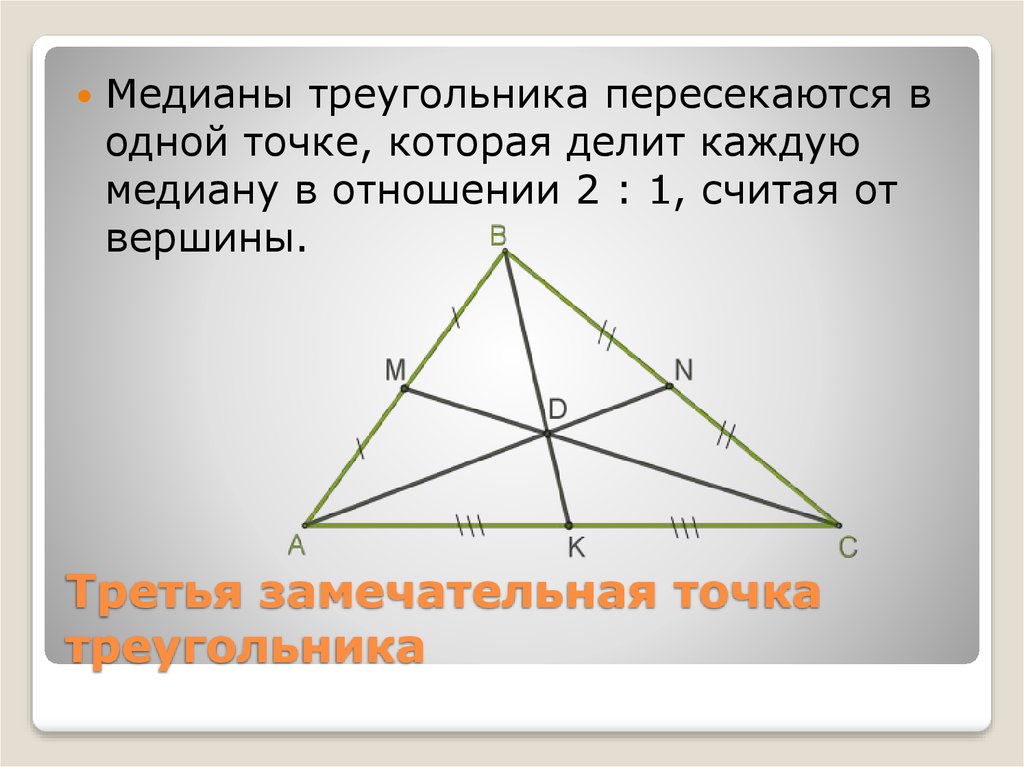 Замечательные точки презентация. Медианы треугольника пересекаются в одной точке. Замечательные точки треугольника. Медианы треугольника пересекаются. Медианы треугольника пересекаются в одной.