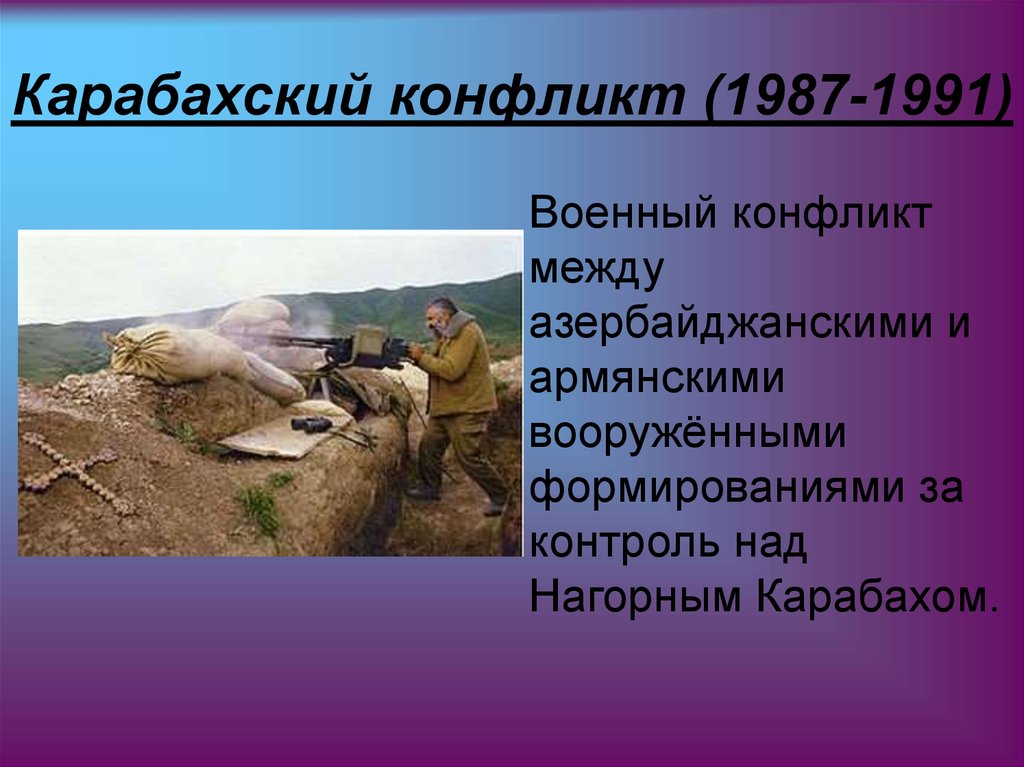 Нагорно карабахский конфликт 1991 1994 презентация