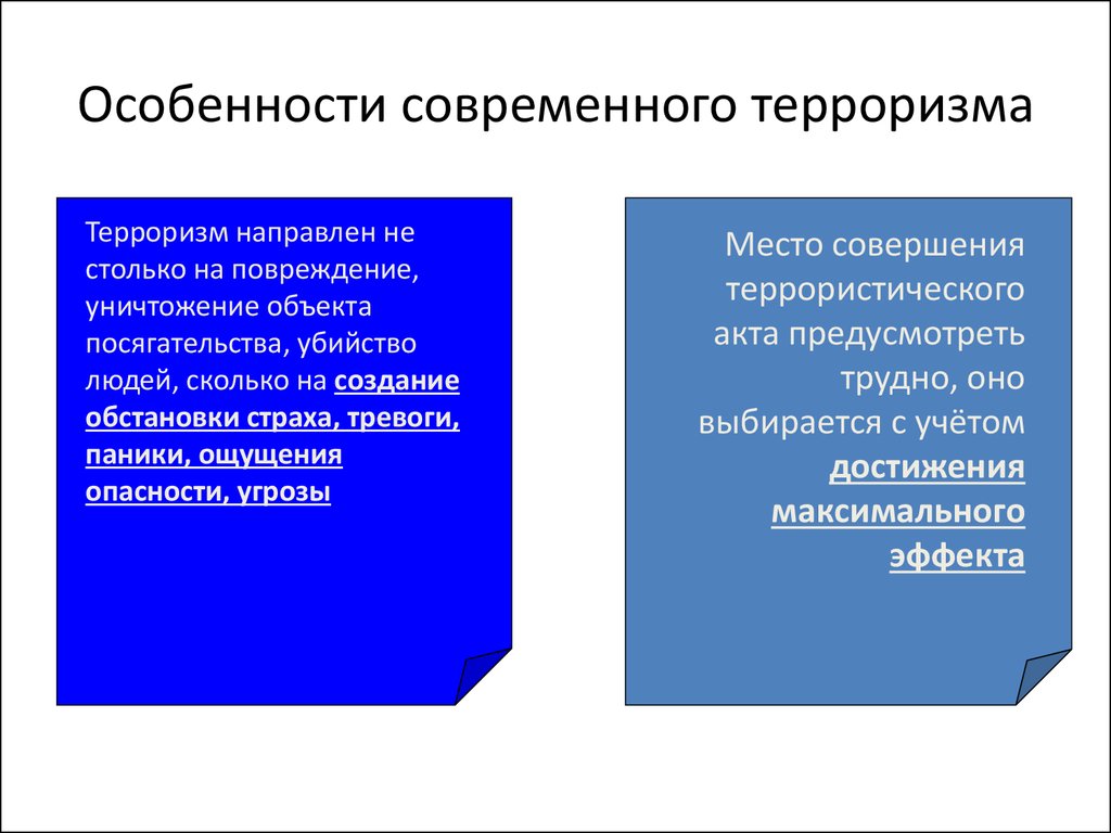 Каковы особенности современного терроризма